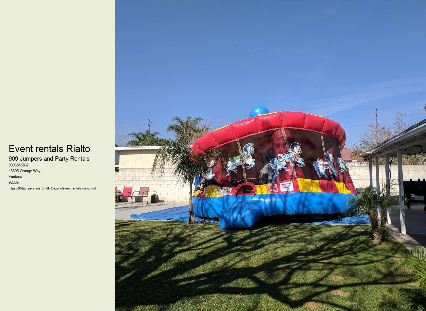 Event rentals Rialto